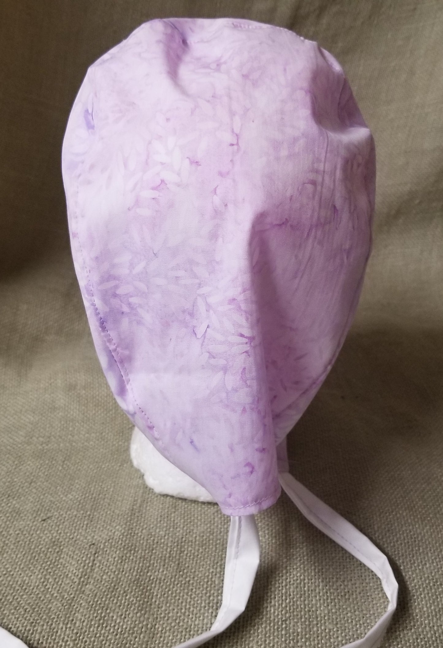 Indonesian Batik Lilac Leaf Surgical Medical Scrub Cap
