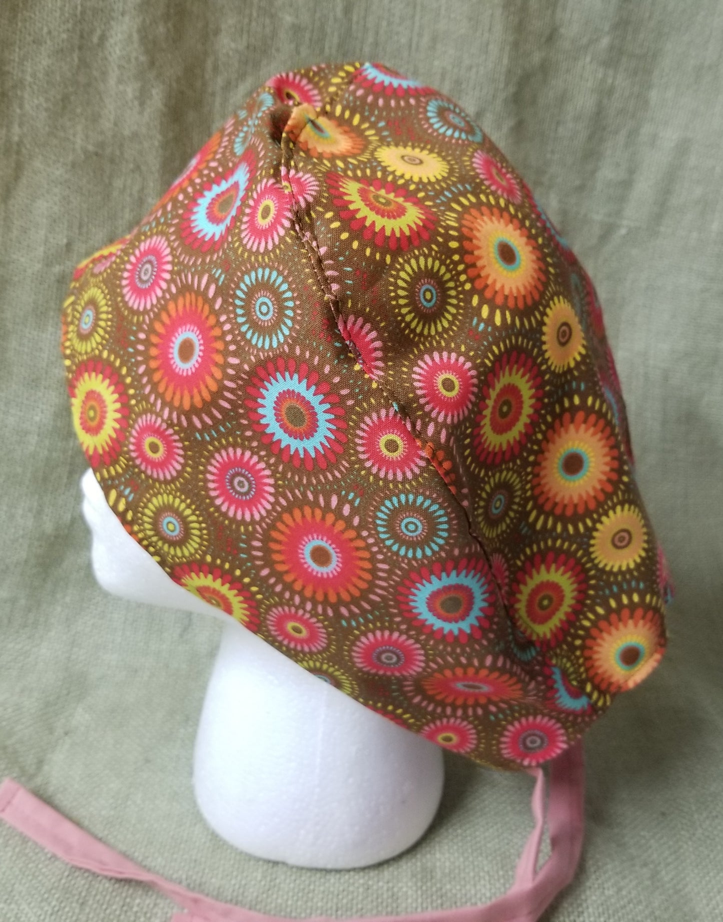Brown Medallion Surgical Medical Scrub Cap