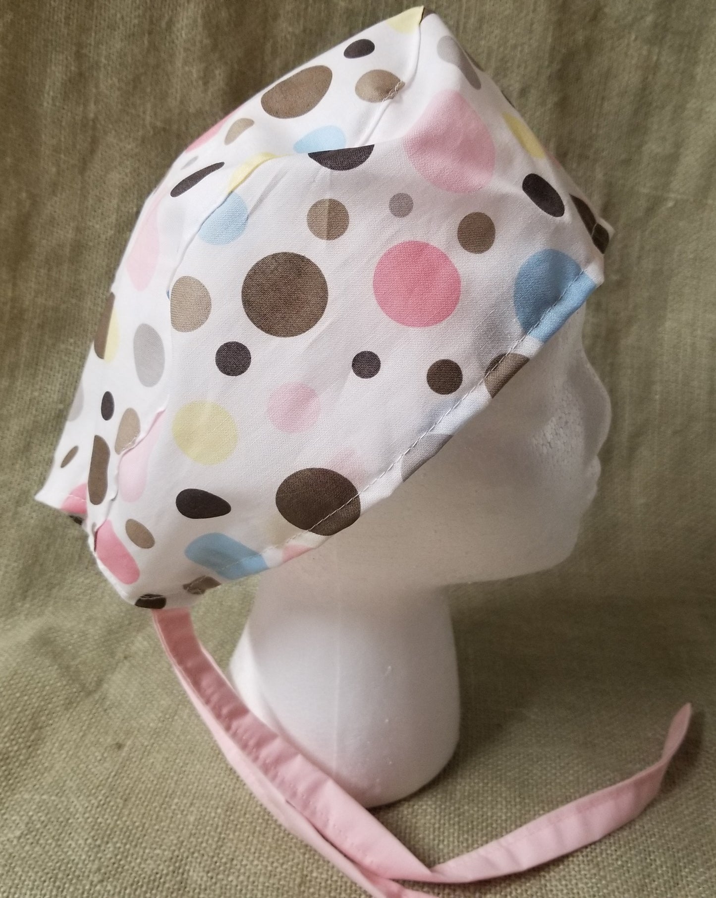 Polka Dots Surgical Medical Scrub Cap