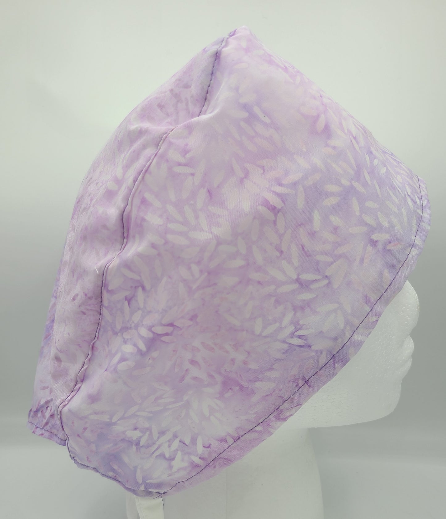 Indonesian Batik Lilac Leaf Surgical Medical Scrub Cap