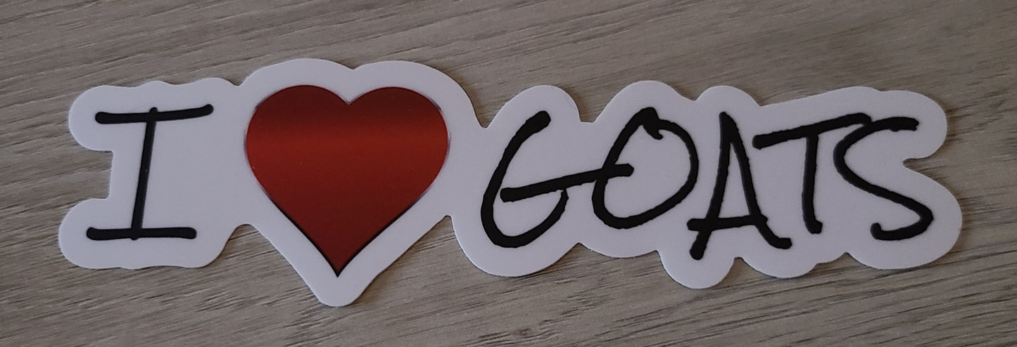 I LOVE GOATS Sticker Decal