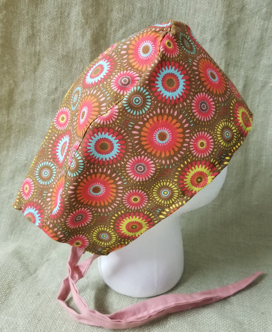 Brown Medallion Surgical Medical Scrub Cap