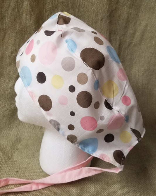 Polka Dots Surgical Medical Scrub Cap