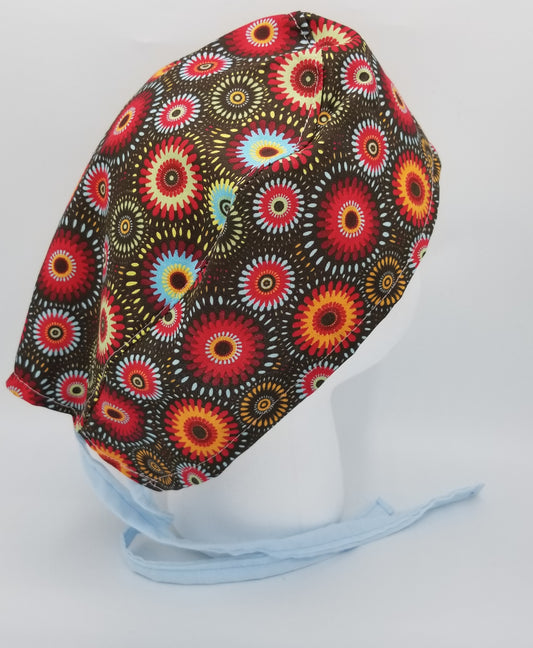 Brown Medallion Surgical Medical Scrub Cap