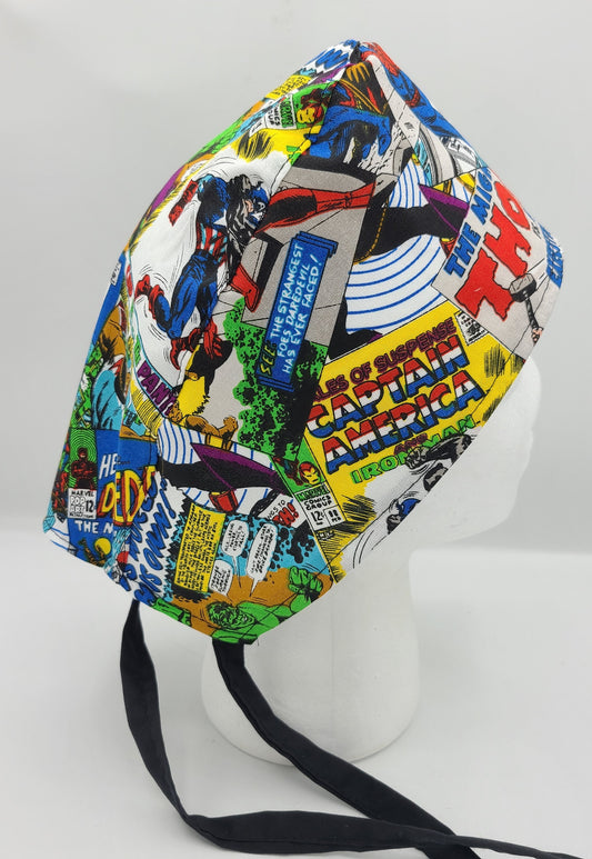 Marvel Comic Book Retro Super Hero Surgical Medical Scrub Cap