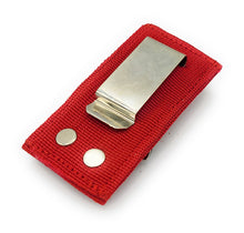 Load image into Gallery viewer, Red Canvas Livestock Show number Pocket Clip Holder
