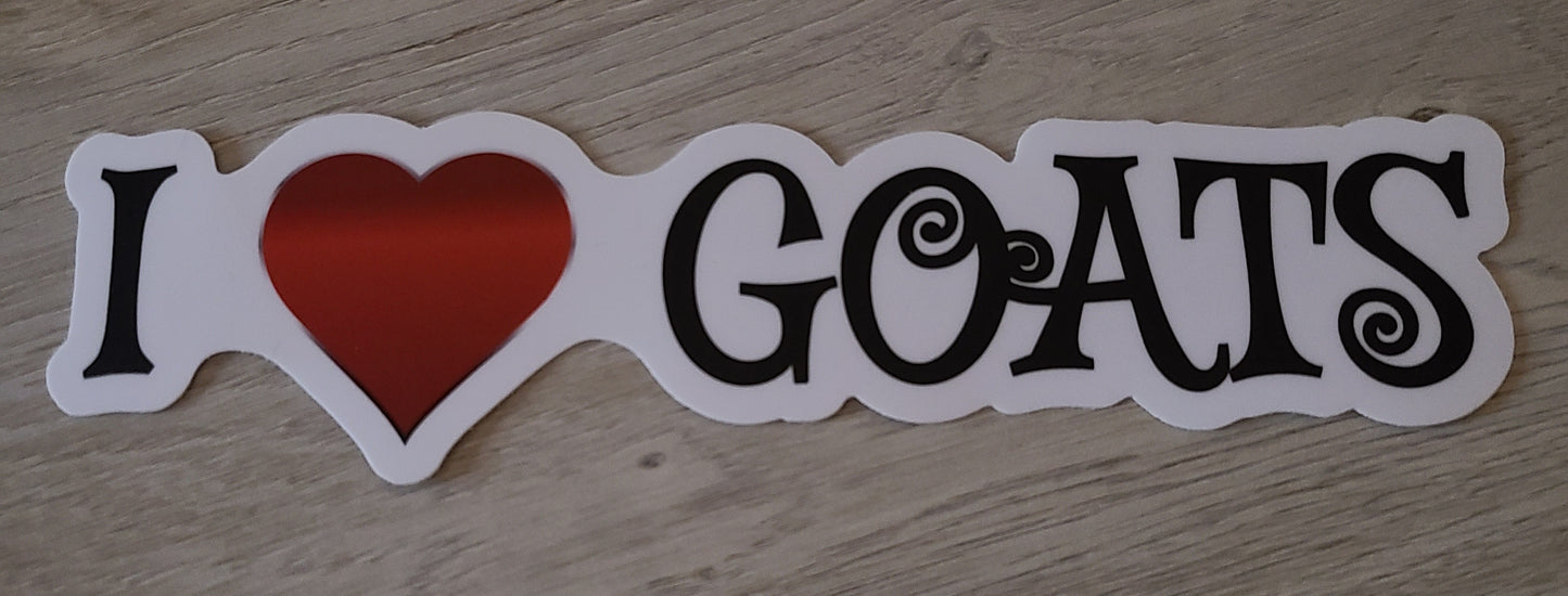 I LOVE GOATS Sticker Decal