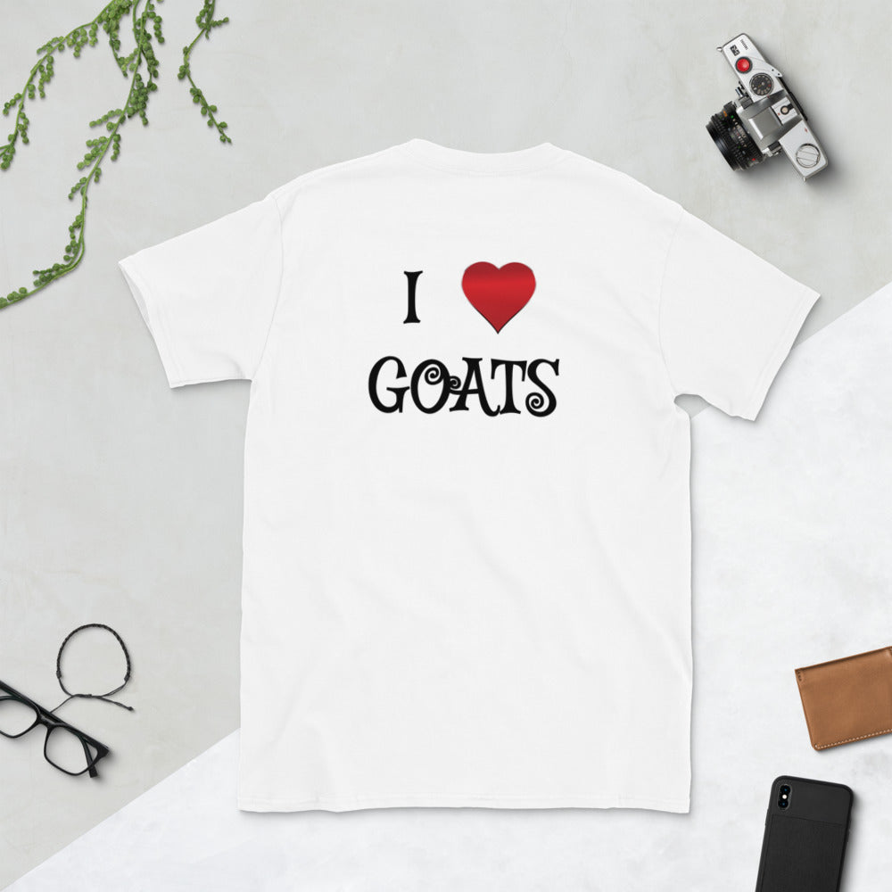 "I Heart Goats"  T-Shirt Squared Swirl Design