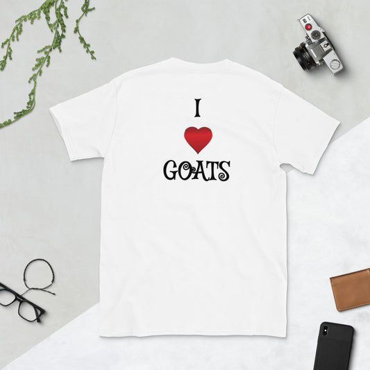 "I Heart Goats"  T-Shirt Stacked Swirl Design