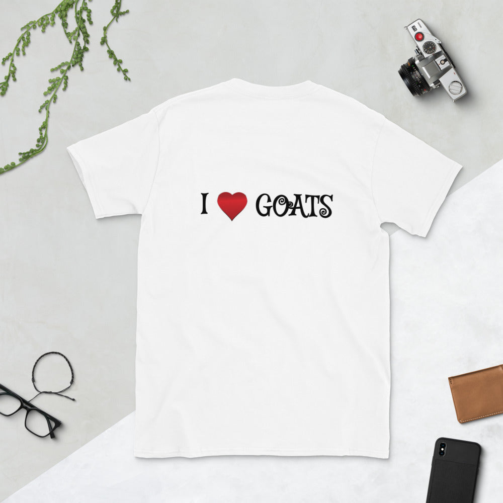 "I Heart Goats"  T-Shirt Inline Swirl Design