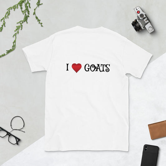 "I Heart Goats"  T-Shirt Inline Swirl Design